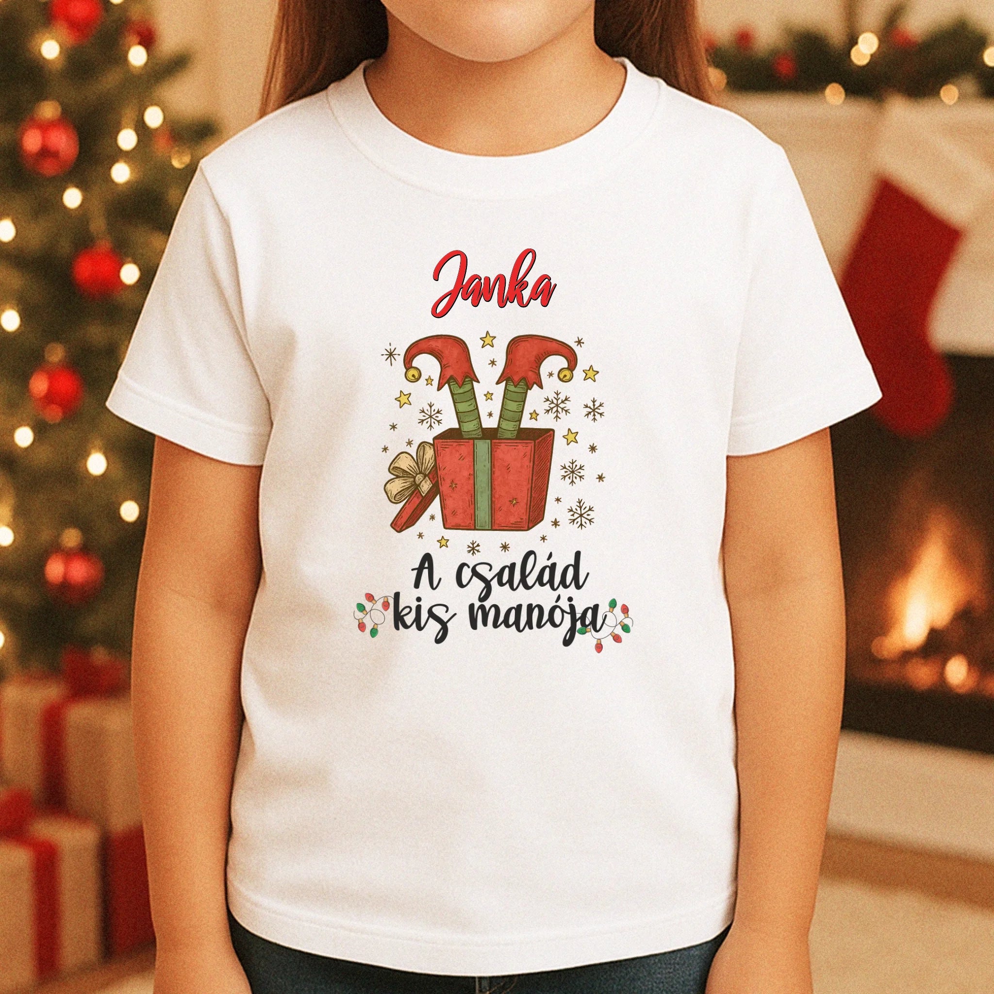 A család kis manója gyerek póló karácsonyra