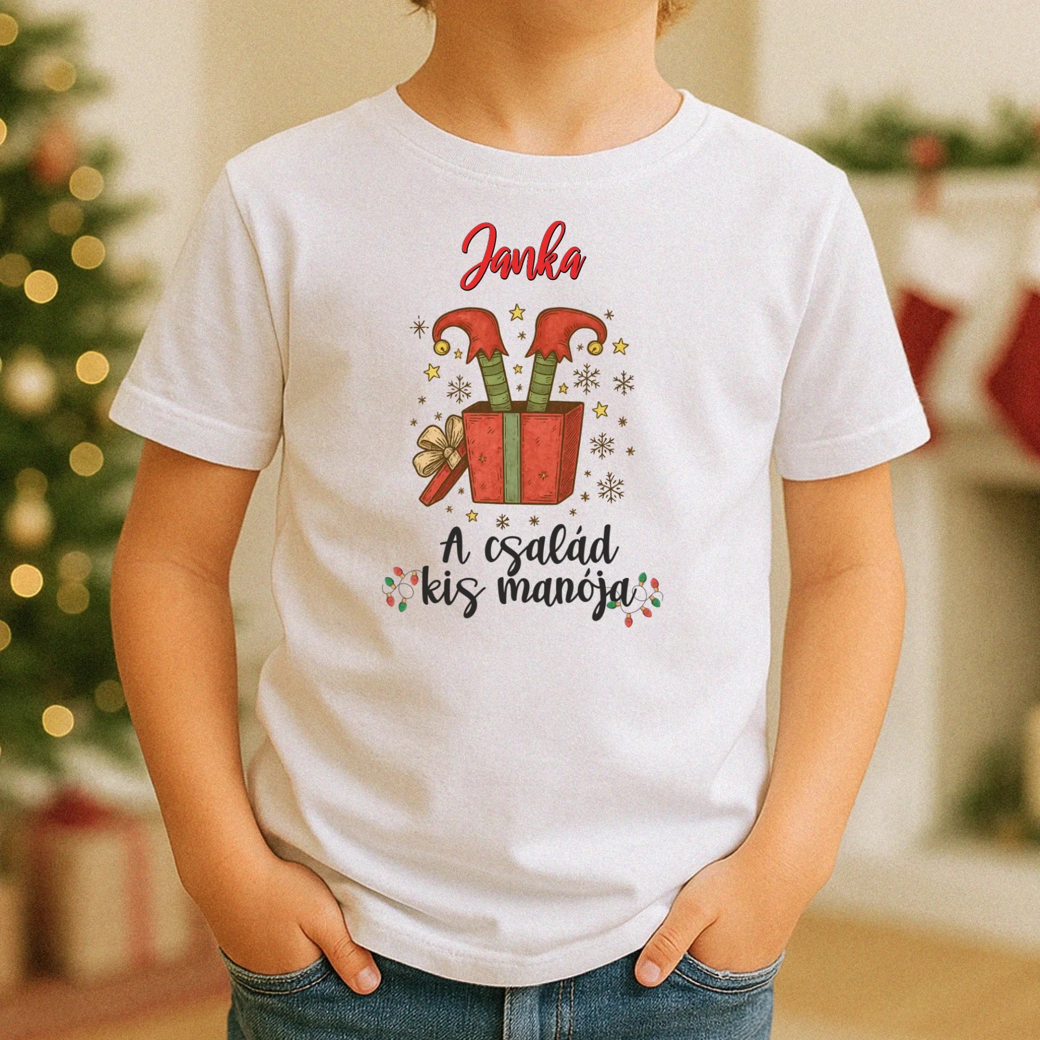 karácsonyi póló gyerekeknek fiú - fehér