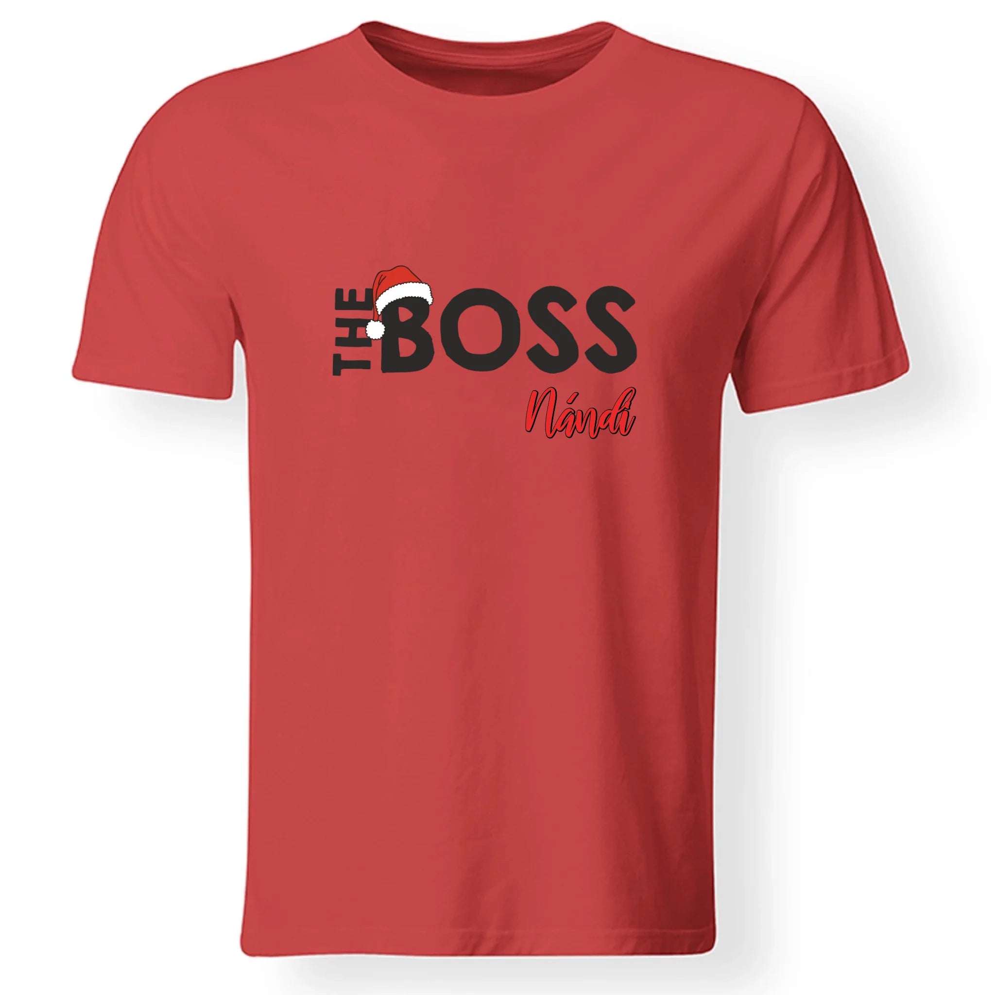 Egyedi férfi póló - The boss karácsonyi póló férfiaknak