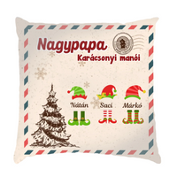 Nagypapa karácsonyi manói - Szerkeszthető karácsonyi ajándék párna fullprint nyomattal