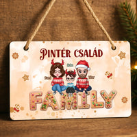Karácsonyi dísztábla szerkeszthető karakterekkel az egész Családnak