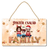 Karácsonyi dísztábla szerkeszthető karakterekkel az egész Családnak