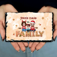 Karácsonyi gránitlap szerkeszthető karakterekkel az egész Családnak