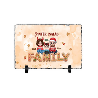 Karácsonyi gránitlap szerkeszthető karakterekkel az egész Családnak