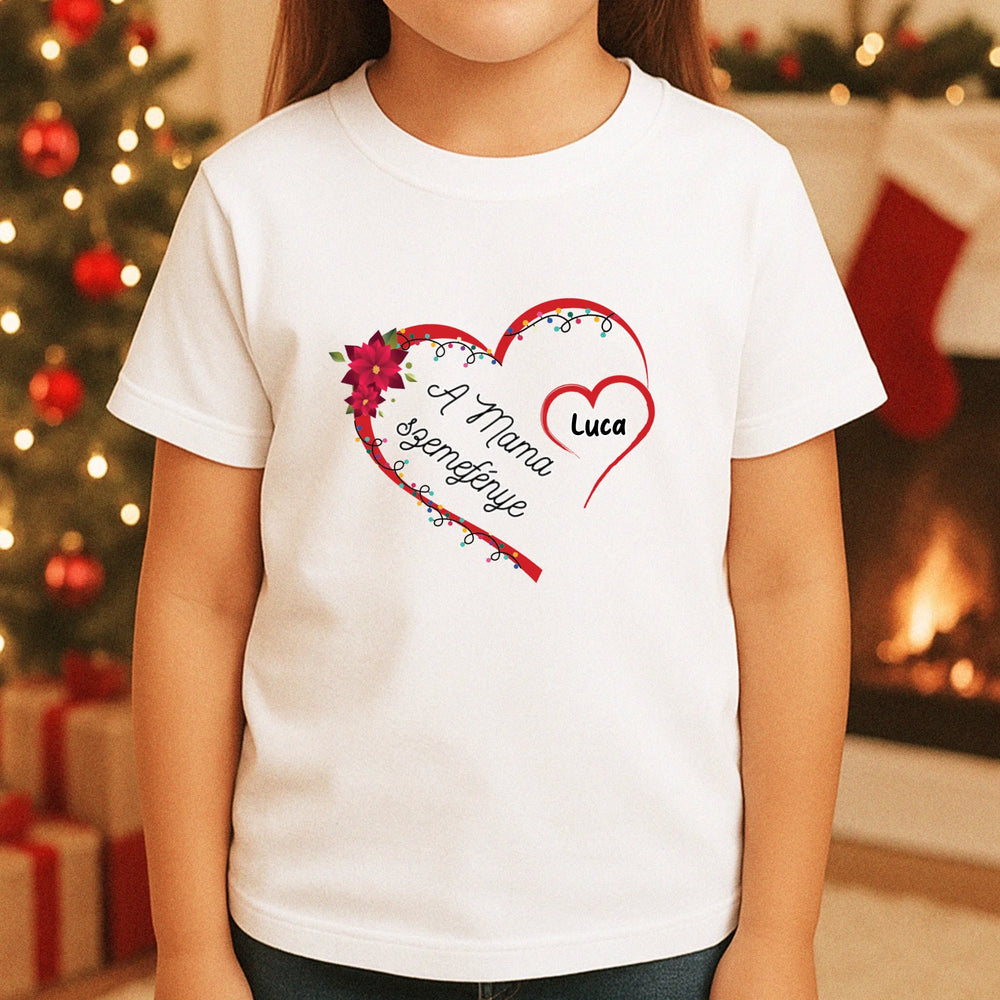 Szíves feliratos gyerek póló karácsonyra