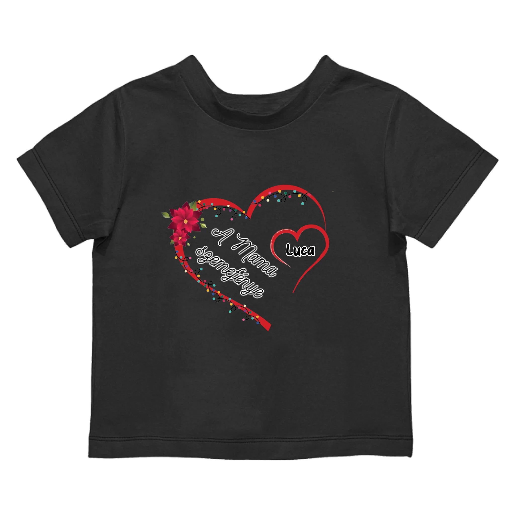 Szíves feliratos gyerek póló karácsonyra