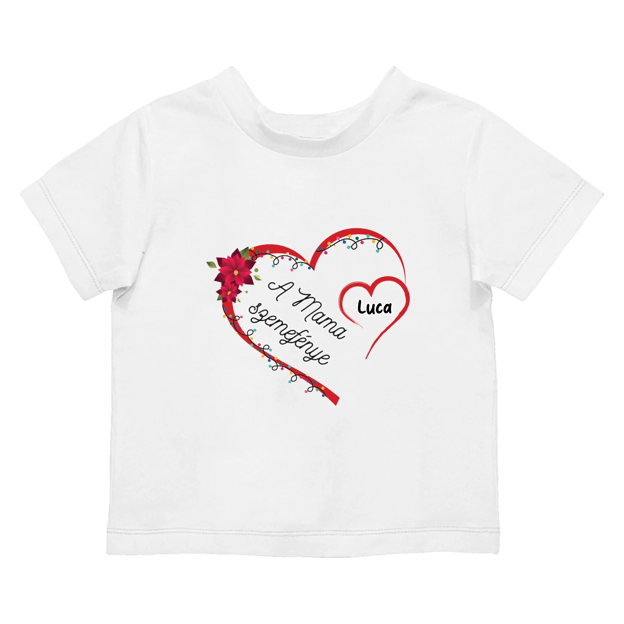 Szíves feliratos gyerek póló karácsonyra