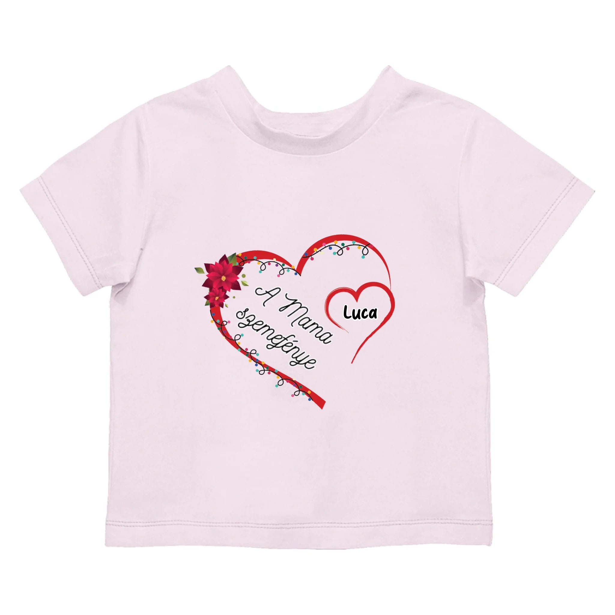 Szíves feliratos gyerek póló karácsonyra