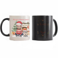 Egyedi karácsonyi bögre kutyás gazdiknak - fiús mintával akár 3 kutyával