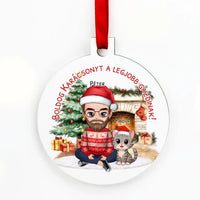 Egyedi karácsonyfadísz gazdiknak - fiús mintával akár 3 macskával