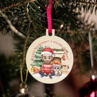 Egyedi karácsonyfadísz gazdiknak - fiús mintával akár 3 macskával