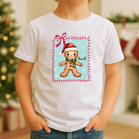 Mézeskalács mintás gyerek póló karácsonyra egyedi névvel