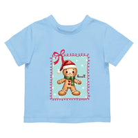 Mézeskalács mintás gyerek póló karácsonyra egyedi névvel