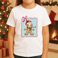 Mézeskalács mintás gyerek póló karácsonyra egyedi névvel