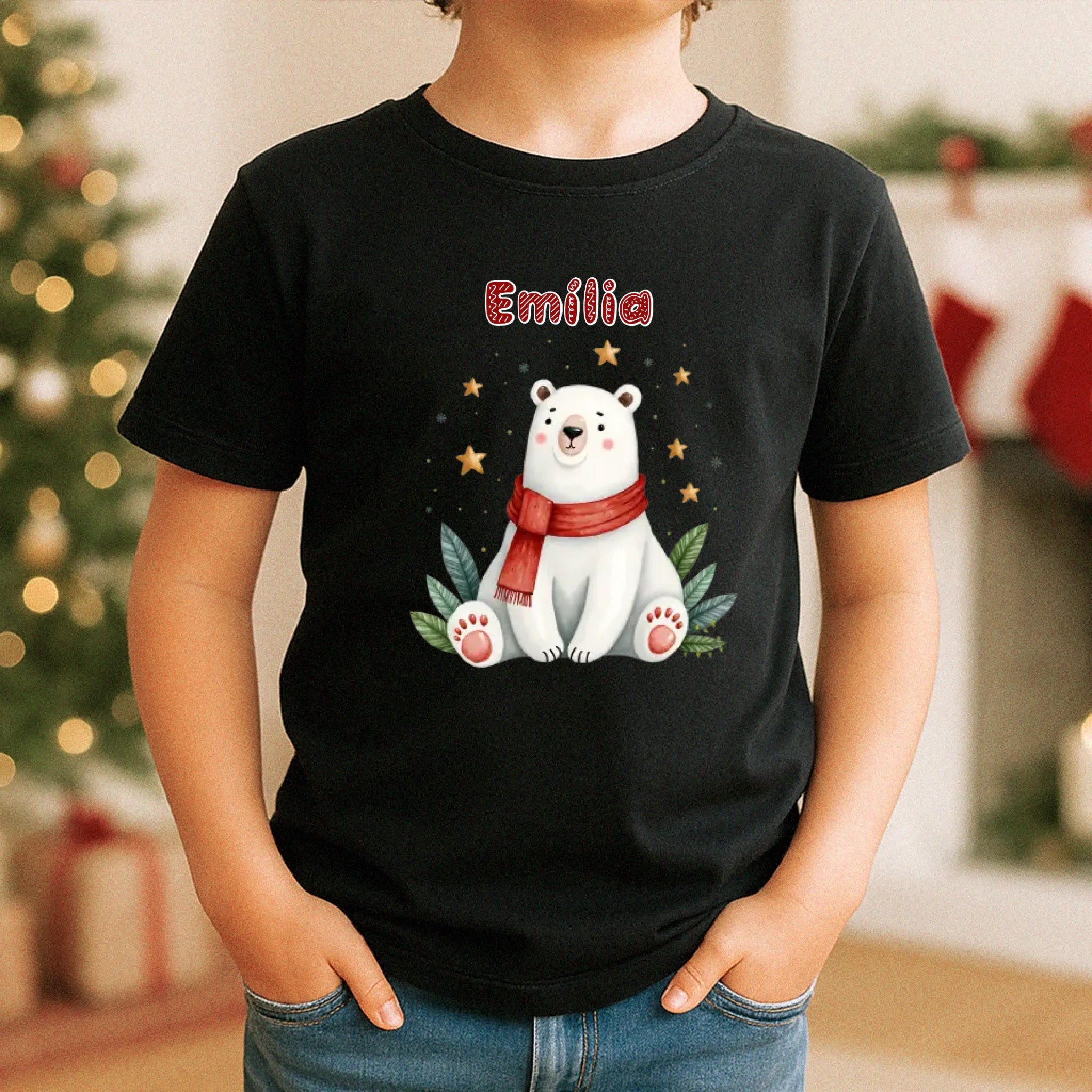 Állat mintás gyerek póló karácsonyra egyedi névvel