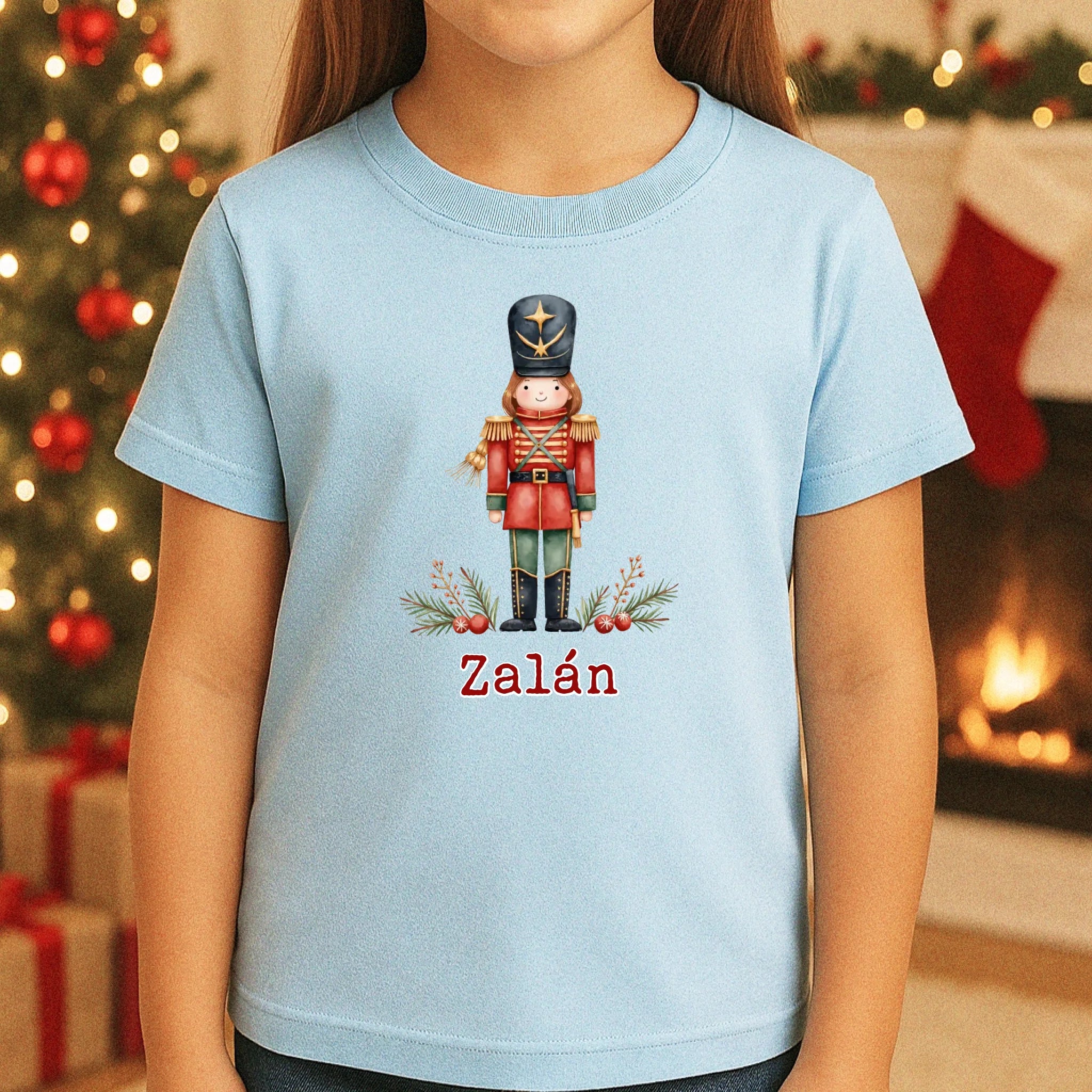 Vintage karácsonyi mintás gyerek póló egyedi névvel