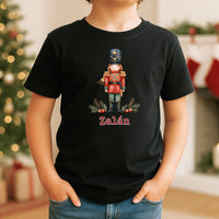 Vintage karácsonyi mintás gyerek póló egyedi névvel