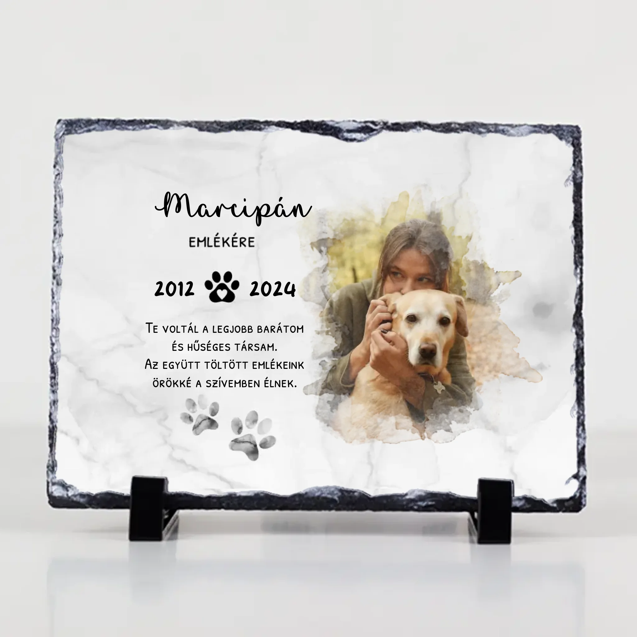 Megemlékezős gránitlap szeretett kis kedvencről