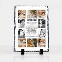 10 fényképes fotókollázs gránitkő - egyedi ajándék nagypapáknak