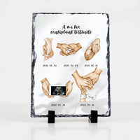 A mi kis családunk története gránitlap egyedi dátummal és fotóval