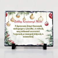 Karácsonyi áldás ajándék gránitlap szerkeszthető felirattal