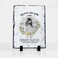 Egyedi fényképes gránitlap megemlékezésre felirattal névvel dátummal