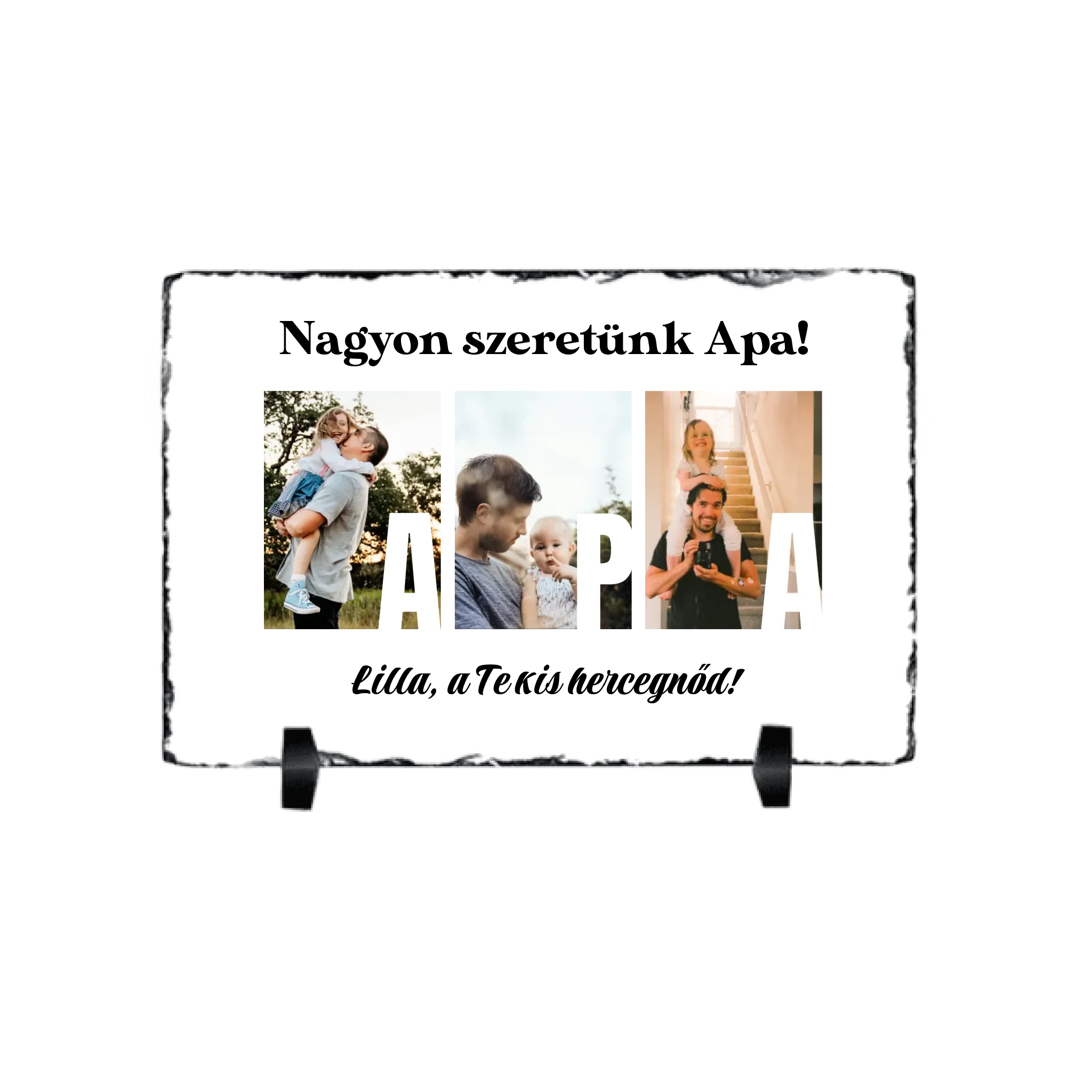 Ajándék Apának - Egyedi képes Apa szeretünk gránitlap