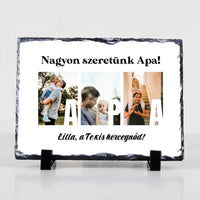 Ajándék Apának - Egyedi képes Apa szeretünk gránitlap