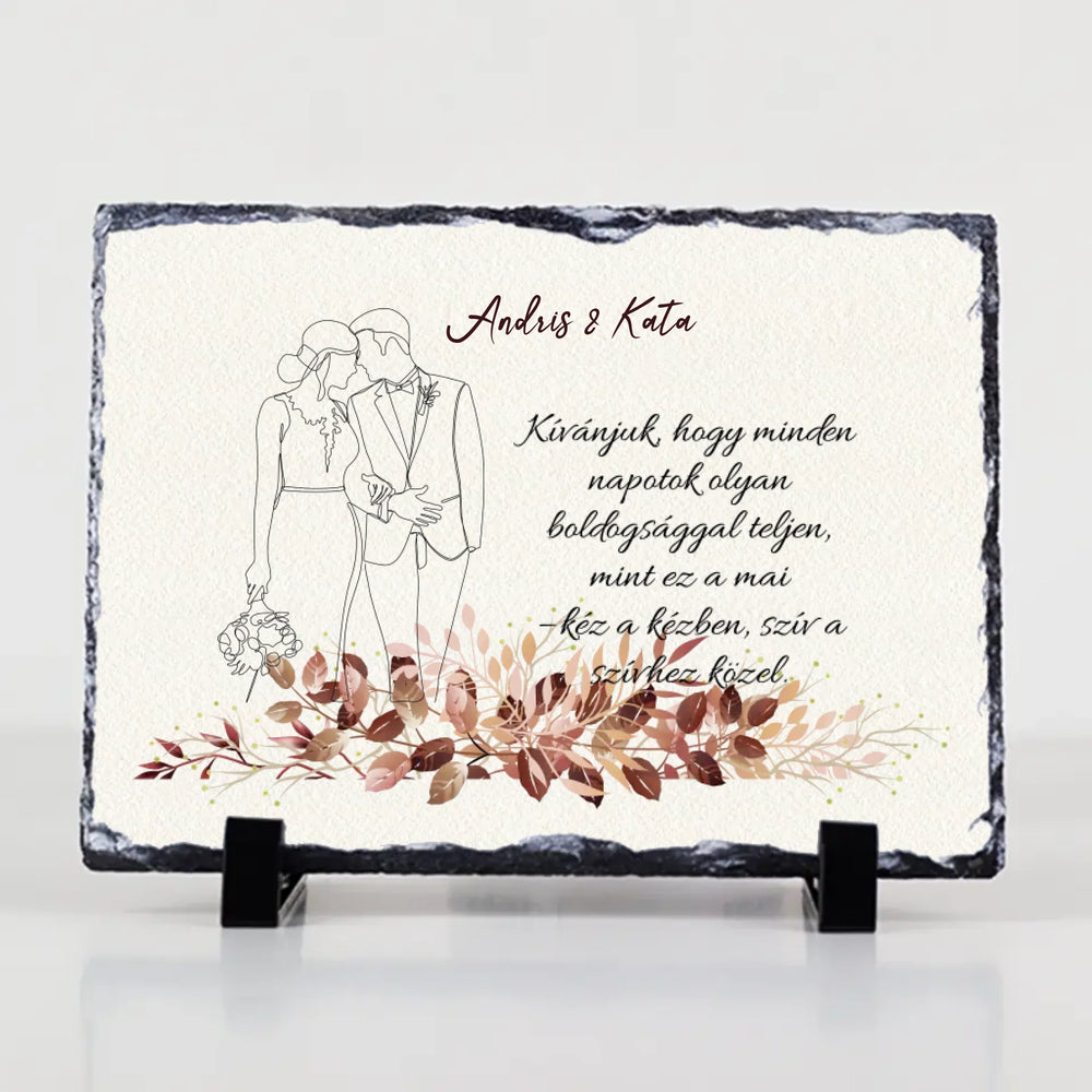 Szerkeszthető gránitlap - Jelképes esküvői ajándék egyedi mintával