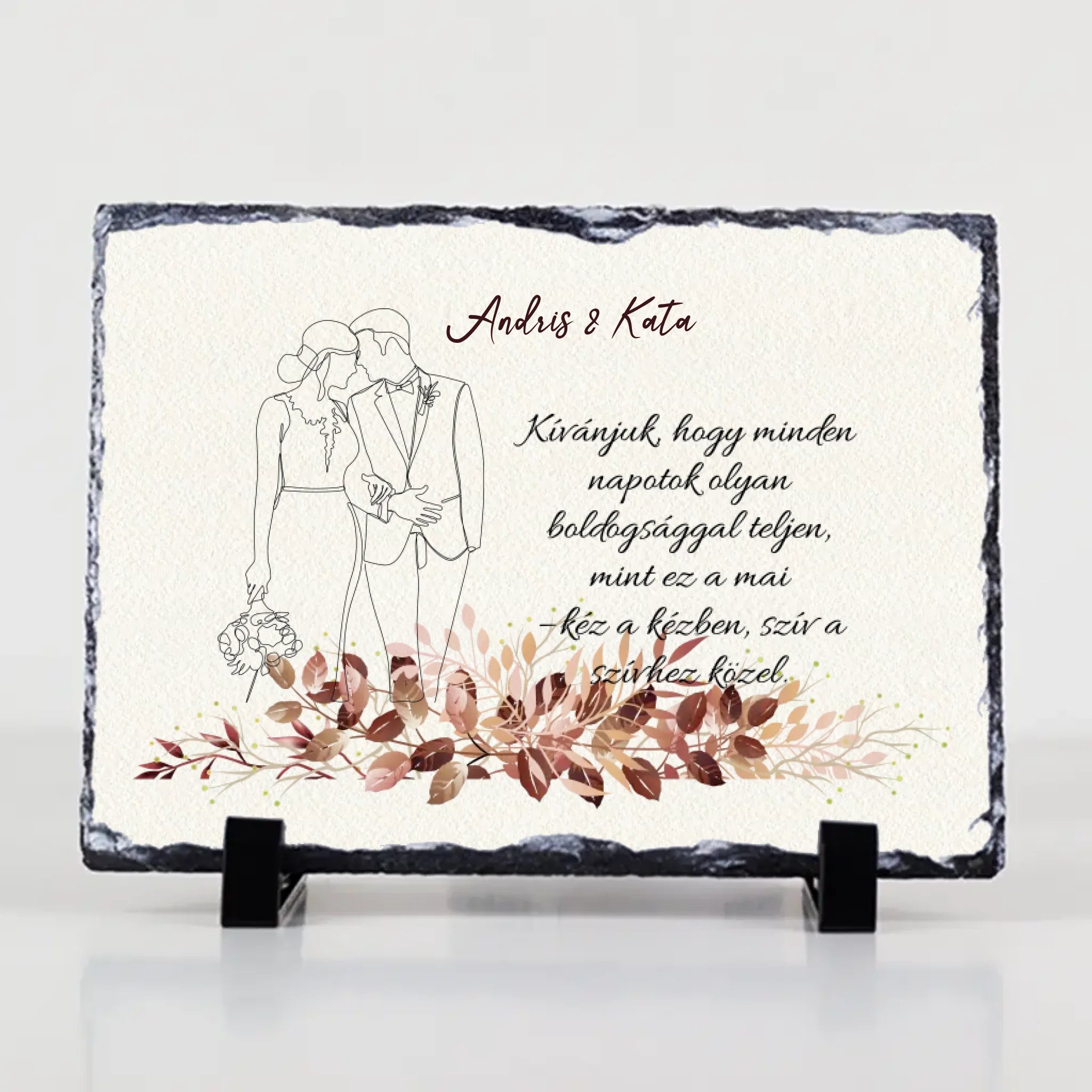 Szerkeszthető gránitlap - Jelképes esküvői ajándék egyedi mintával
