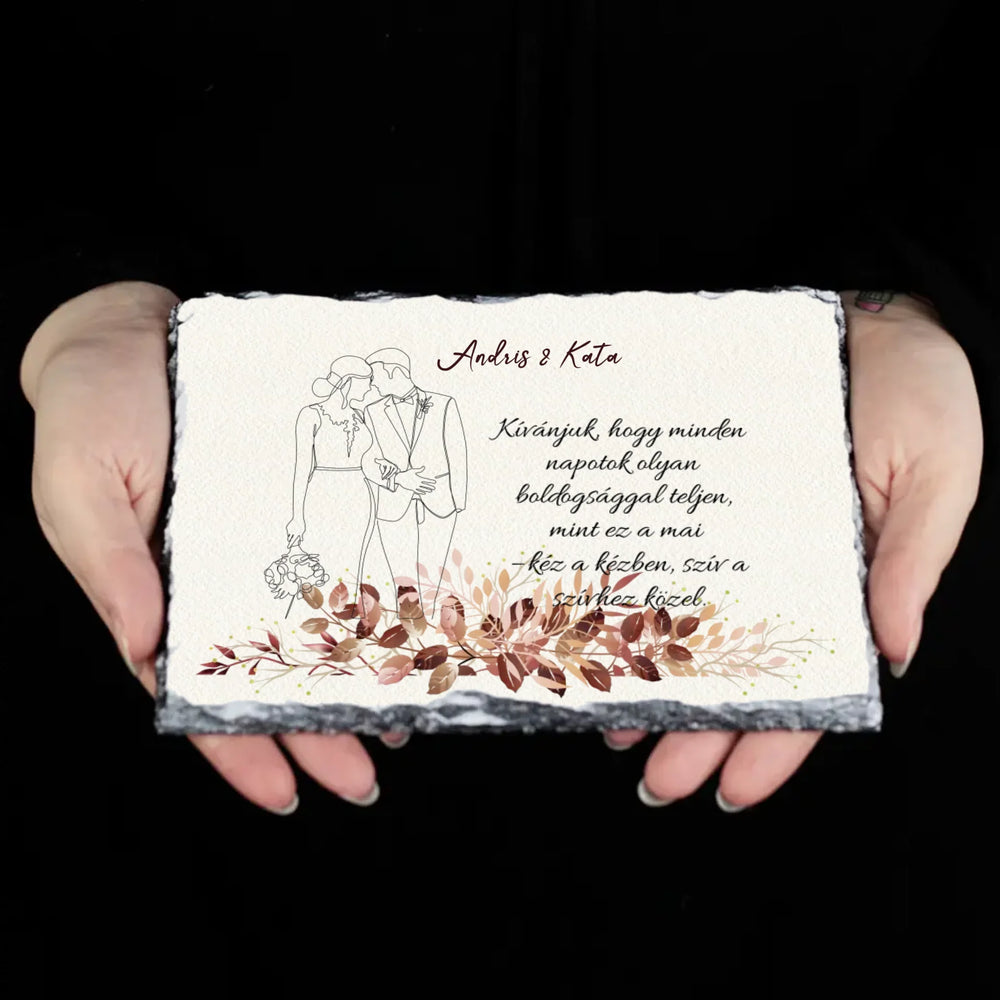Szerkeszthető gránitlap - Jelképes esküvői ajándék egyedi mintával