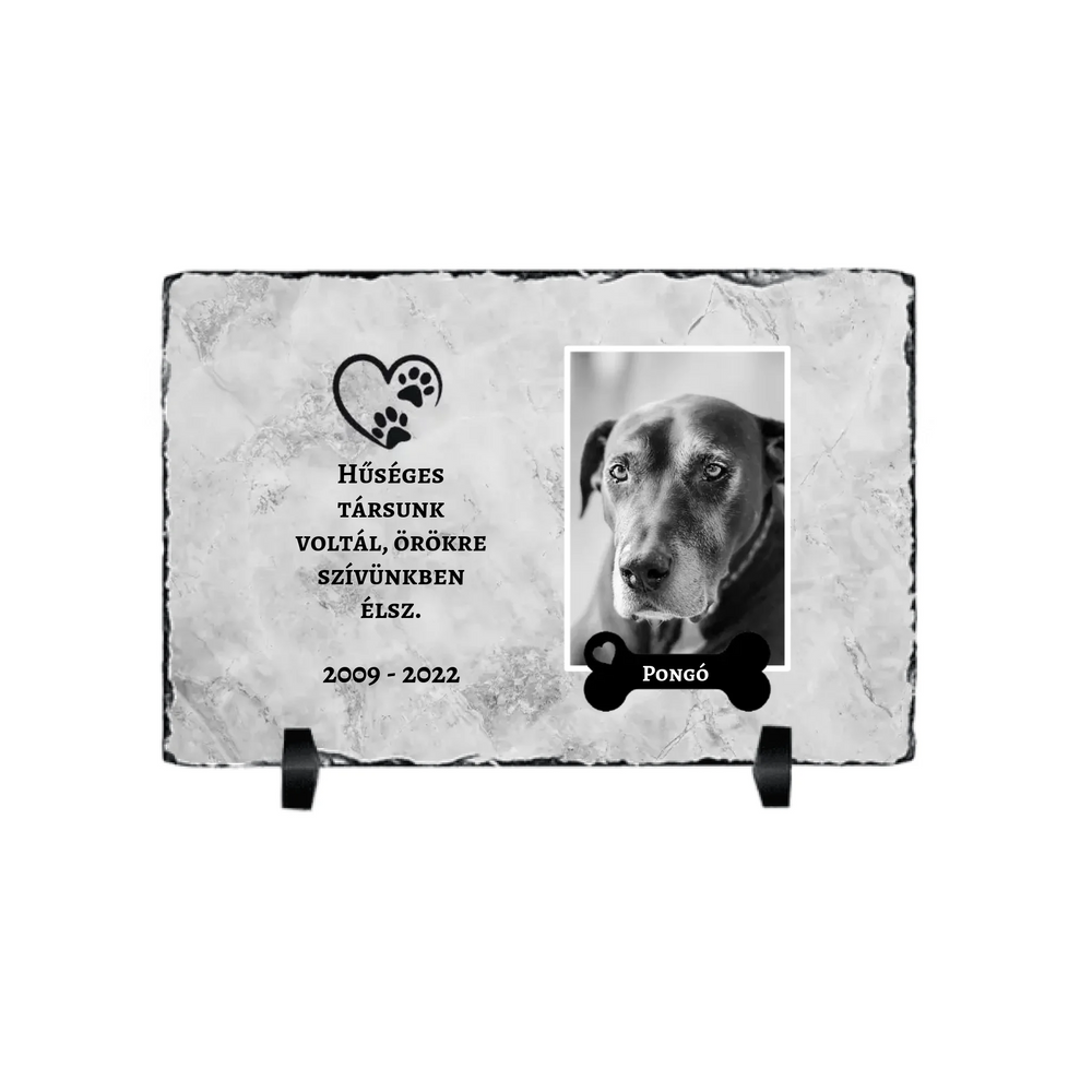 Hűséges társunk voltál házi kedvencek megemlékezős gránitlap