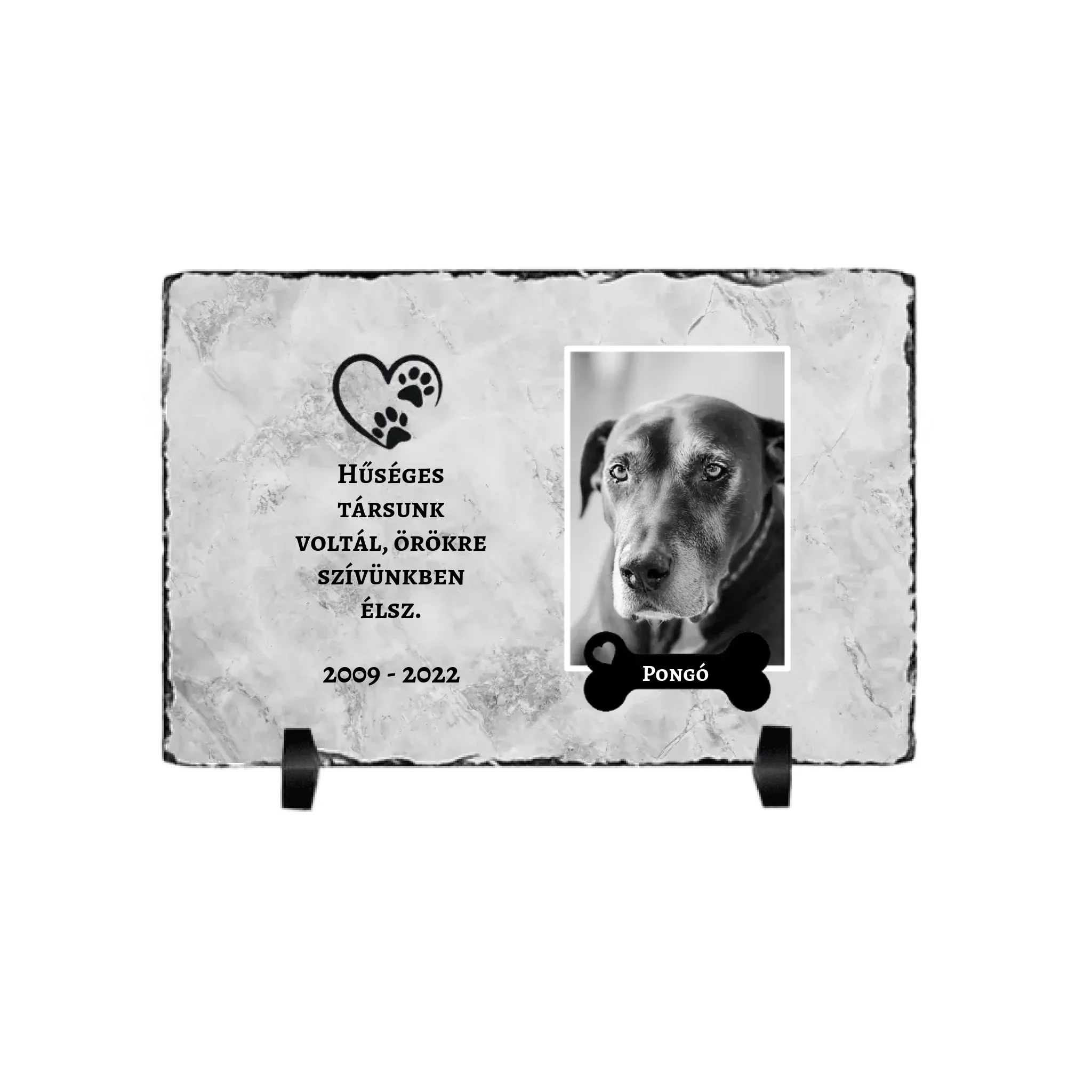 Hűséges társunk voltál házi kedvencek megemlékezős gránitlap