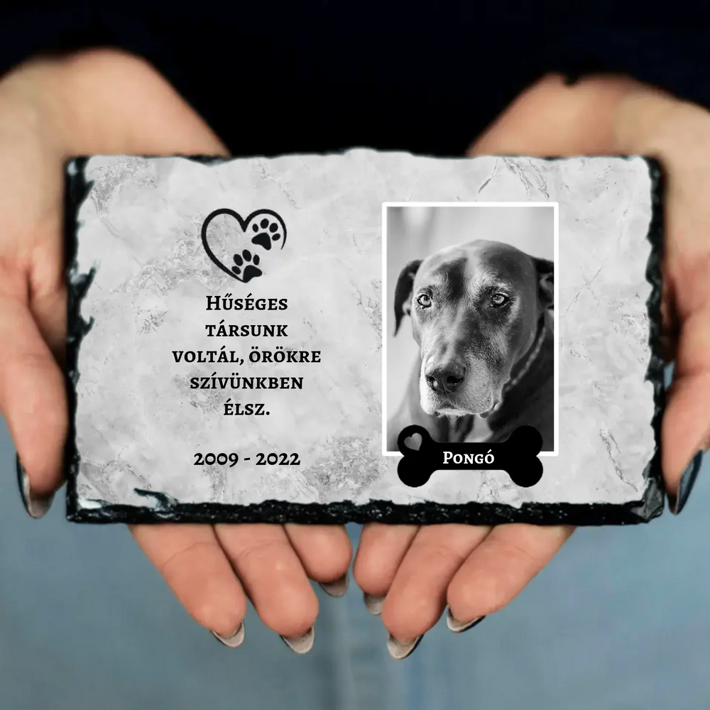 Hűséges társunk voltál házi kedvencek megemlékezős gránitlap