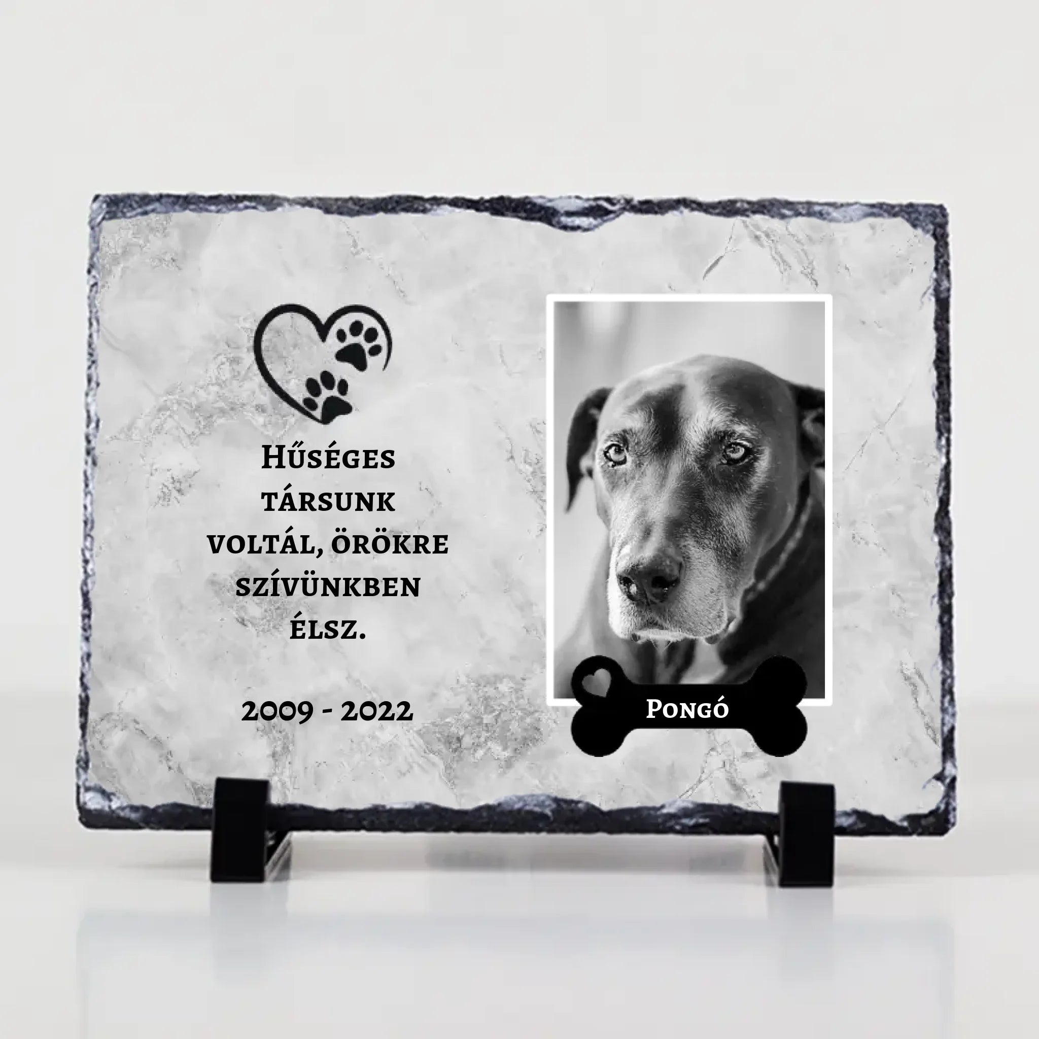 Hűséges társunk voltál házi kedvencek megemlékezős gránitlap