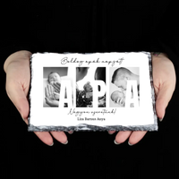 Ajándék Apáknak - Egyedi képes Apa szeretünk gránitlap