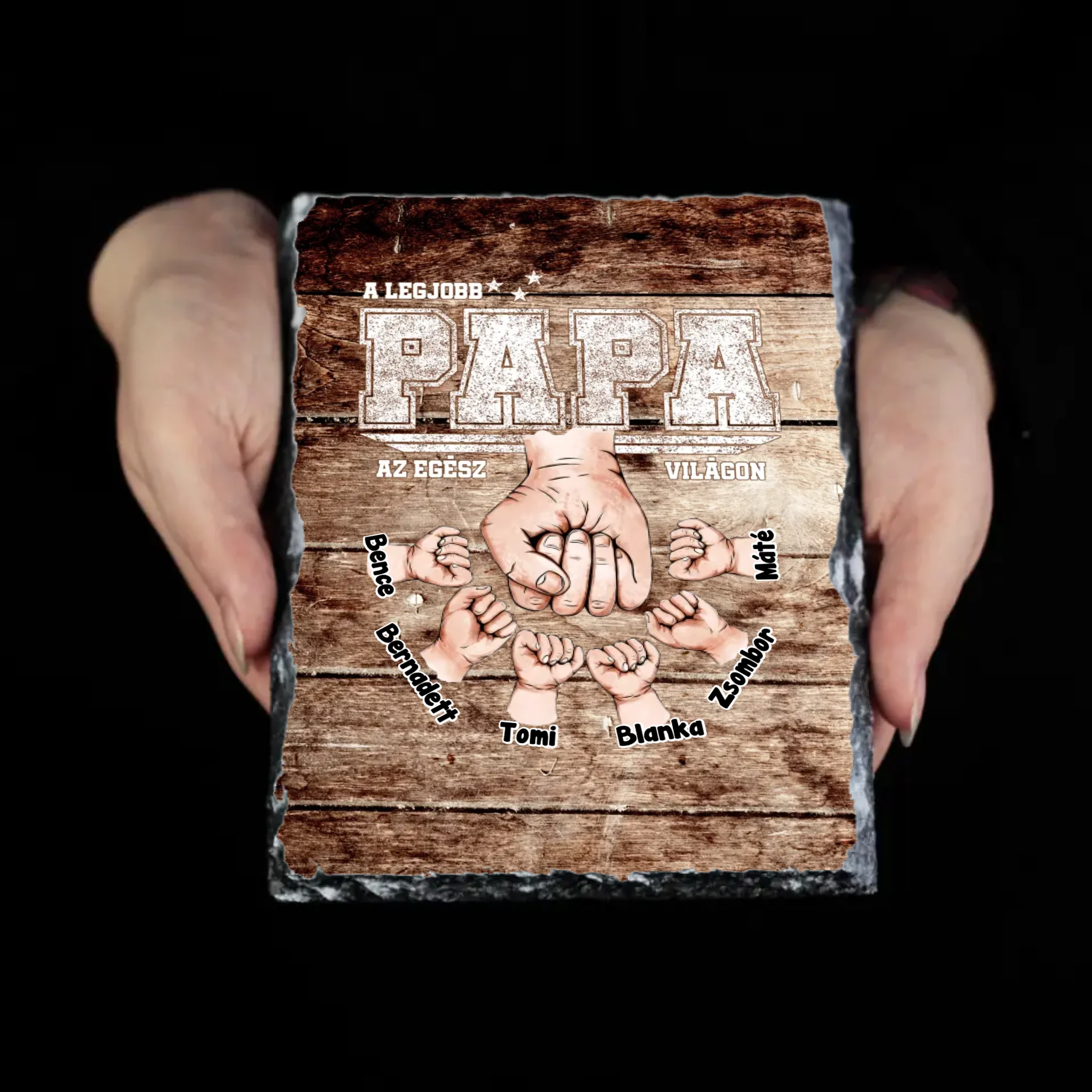 Ajándék Apáknak - Személyre szabható A legjobb Papa gránitkép