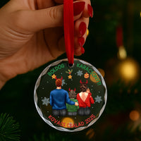 	 Családi ajándék boldog karácsonyt egyedi üvegdísz