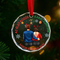 Karácsonyi ajándék pároknak - az első közös karácsonyunk egyedi üvegdísz