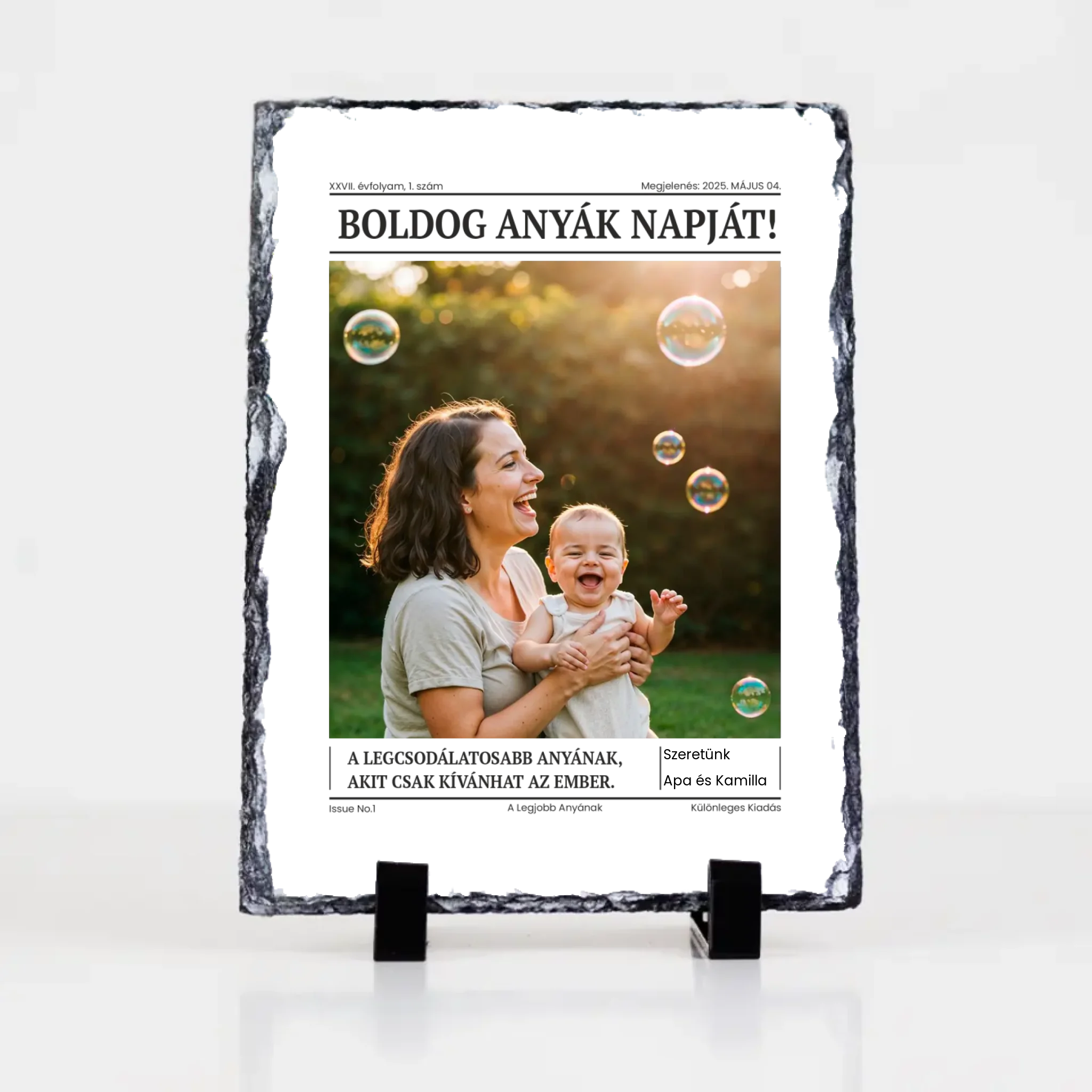 Boldog Anyák Napját - egyedi képes gránitlap Anyáknak