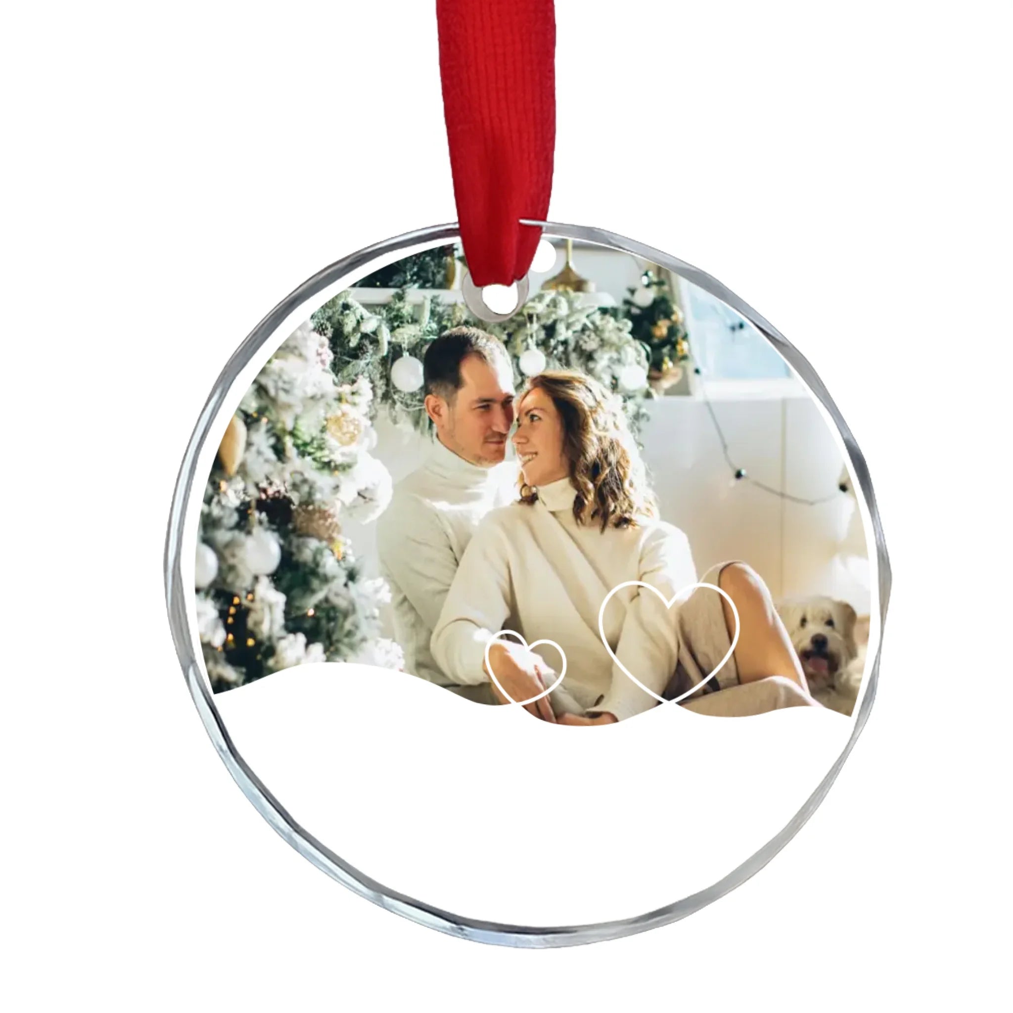 Egyedi karácsonyi ajándék üvegdísz fotóval és felirattal