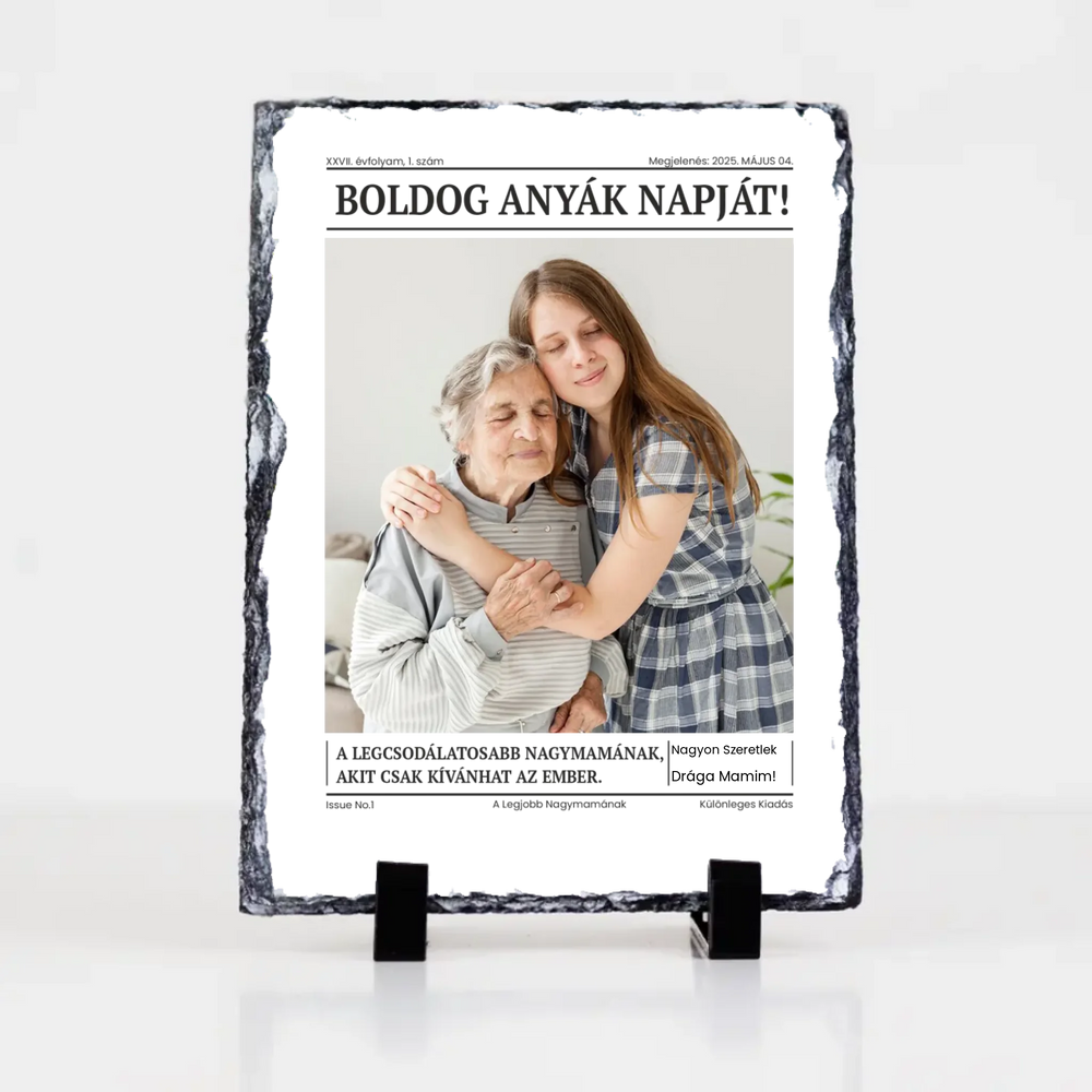 Boldog Anyák Napját - egyedi képes gránitlap Nagymamáknak