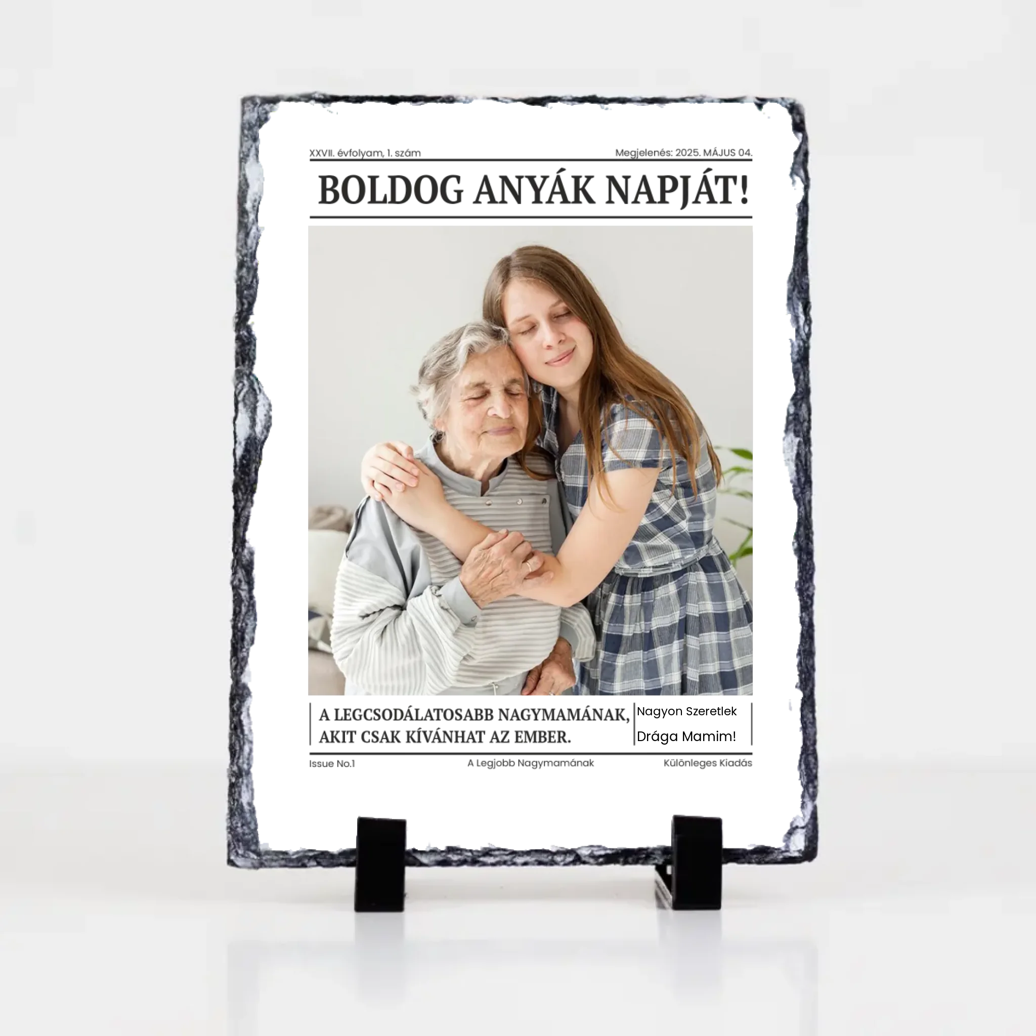 Boldog Anyák Napját - egyedi képes gránitlap Nagymamáknak