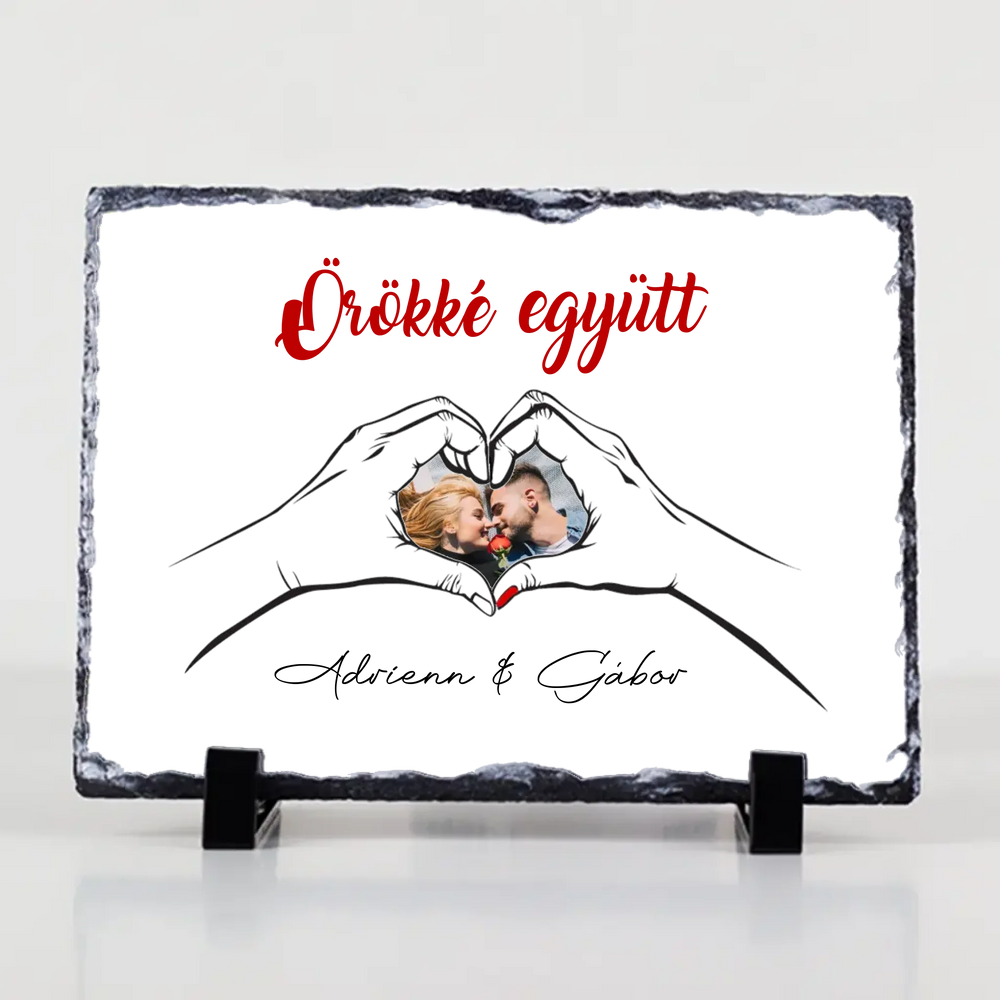 Örökké együtt egyedi képes Valentin napi gránitlap pároknak