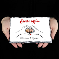 Örökké együtt egyedi képes Valentin napi gránitlap pároknak