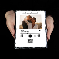 A Mi dalunk -Gránitlap szerkeszthető QR kóddal Valentin napra