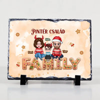 Karácsonyi gránitlap szerkeszthető karakterekkel az egész Családnak