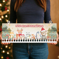 Karácsonyi adventi kalendárium erdei állatokkal gyerekeknek - saját névvel