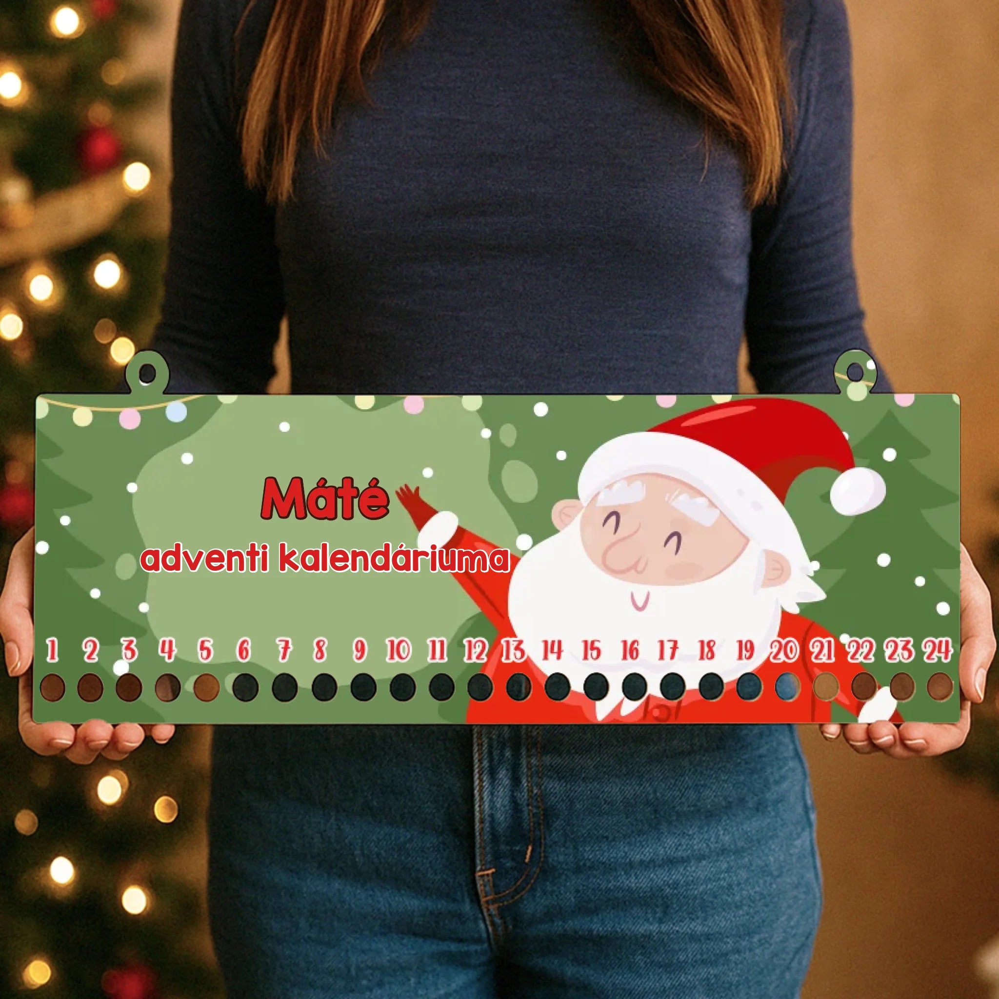 Egyedi neves adventi kalendárium gyerekeknek választható mintával egyedi névvel
