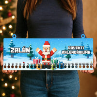 Minecraft stílusú adventi kalendárium gyerekeknek - egyedi névvel